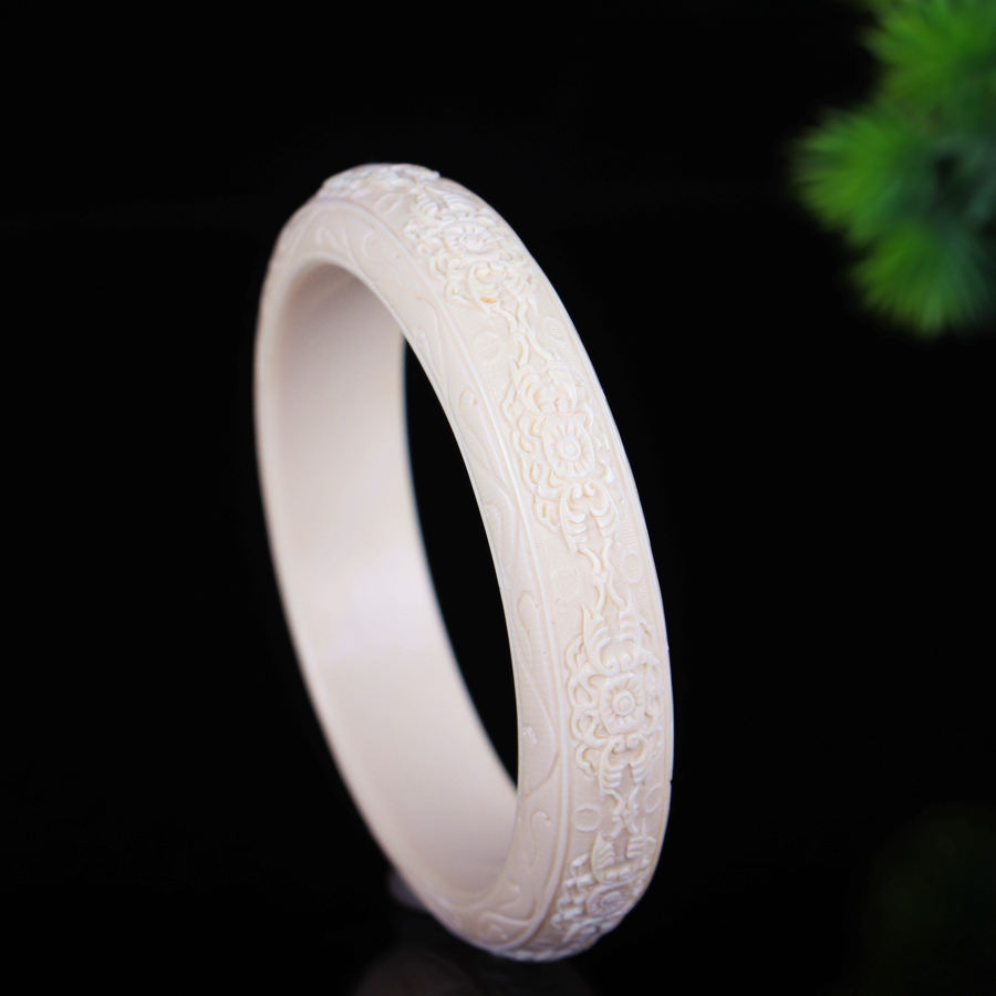 Top-grade icy mammoth ivory bangle, in diameter: 59.4mm - 图片 2