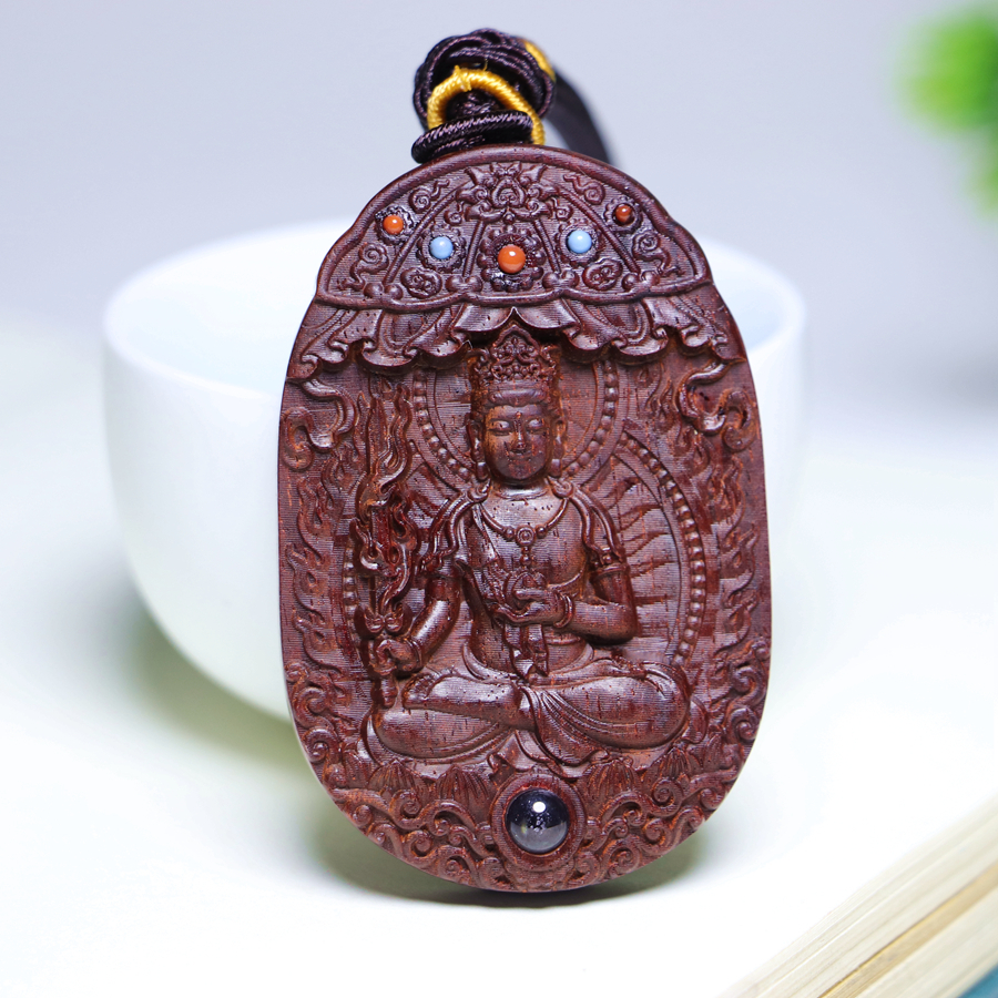Natural old-growth small-leaf sandalwood Akasagarbha Bodhisattva pendant