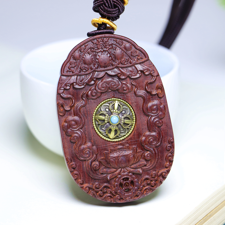 Natural old-growth small-leaf sandalwood Akasagarbha Bodhisattva pendant - 图片 5