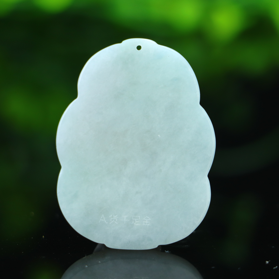 Pure gold Guanyin pendant inlaid with jade - 图片 4