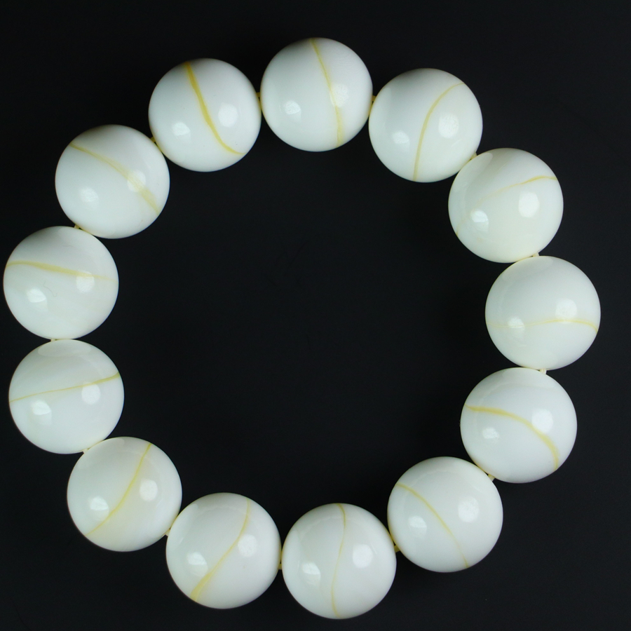 Natural deep-sea jade-like Buddhist prayer beads bracelet