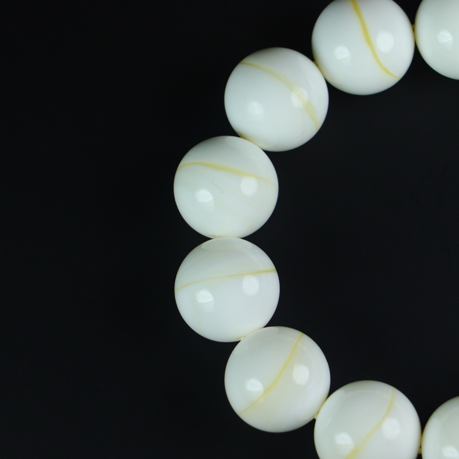 Natural deep-sea jade-like Buddhist prayer beads bracelet - 图片 3