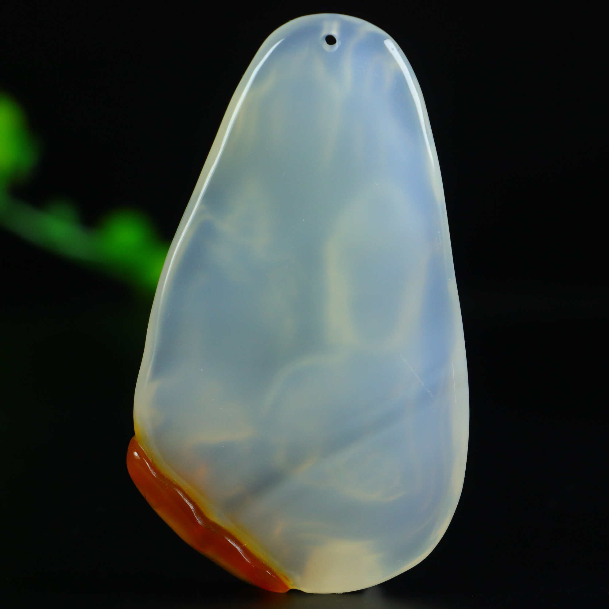 Natural agate icy jadeite Guanyin pendant - 图片 5