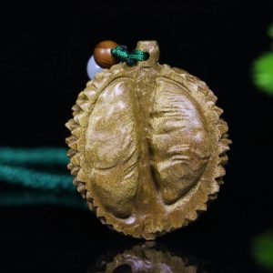 Natural old material small-leaf golden thread Phoebe wood durian-shaped hand-holding piece There is a certificate.