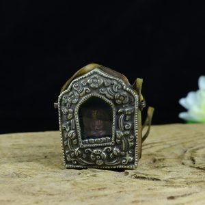 Tibetan-style Pure Bronze Gau Amulet Pendant