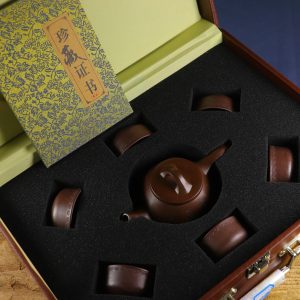 Master Collection: "Eight Directions Stone-Pitched" Set of Purple Clay Teapots