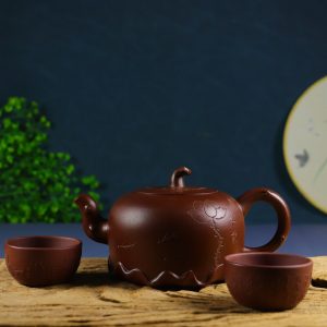 Master's Collection: Wang Yinxian's Original Design "Ripples" Set of Purple Clay Teapots