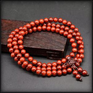 Indian small leaf rosewood 0.6 108 pieces of golden star old material blood-red bracelet