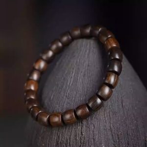 Xuan Tong Baozhen Bodhisattva Chess Incense Wood Bracelet for Both Men and Women, Buddhist Beads, Old Type Straight-cut Beads Prayer Bracelet Hand Chain